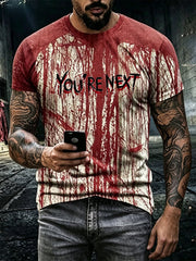 Men's "You're Next" Halloween Bloody Gothic Style Casual T-shirt