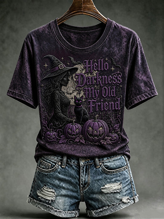 Women's Hello Darkness My Old Friend Print T-shirt