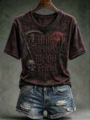 Women's Hello Darkness My Old Friend Print T-shirt