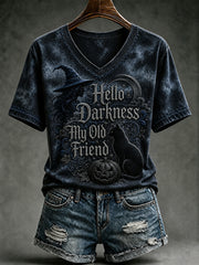 Women's Hello Darkness My Old Friend Print T-shirt
