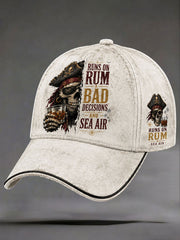 "Runs on Rum, Bad Decisions, and Sea Air" Unisex Vintage Hats