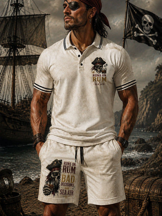 Men's "Runs on Rum, Bad Decisions, and Sea Air" Two-Piece Sets