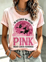 Women's In October We Wear Pink Breast Cancer Awareness Short-sleeved T-shirt