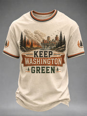 Men's Pray For Spokane Complex Fire Print Casual Tee