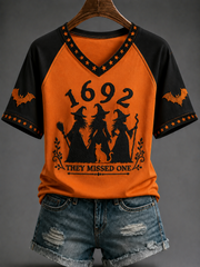 Women's 1692 They Missed One V-neck Off-shoulder Short-sleeved T-shirt
