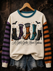 Women's A Girl's Gotta Have Options Print Casual Sweatshirt