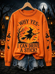 Women's Why Yes Actually I Can Drive A Stick Print Casual Sweatshirt