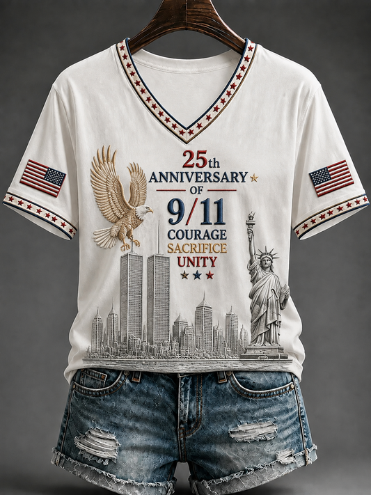 Women's American Patriot Day Short-sleeved T-shirt