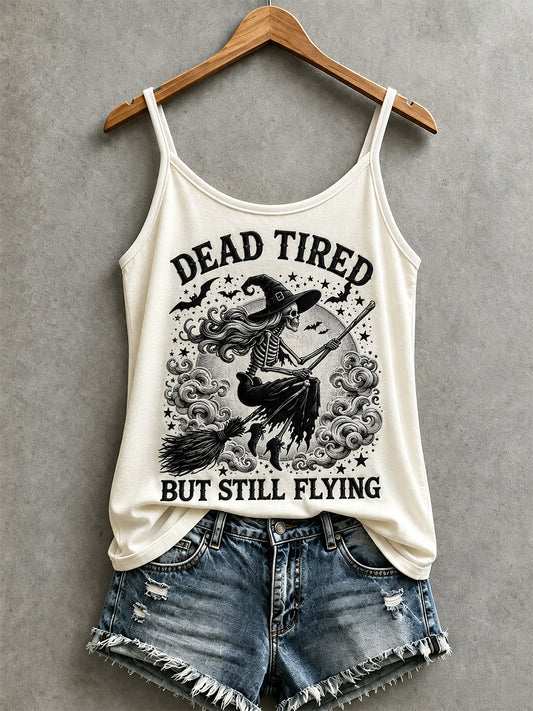 Women's Dead Tired But Still Flying Print Casual Vest