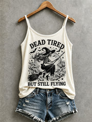 Women's Dead Tired But Still Flying Print Casual Vest