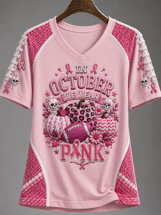 Women's in october we wear pink T-shirt
