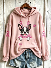 Women's cute dog pattern printed casual hoodie