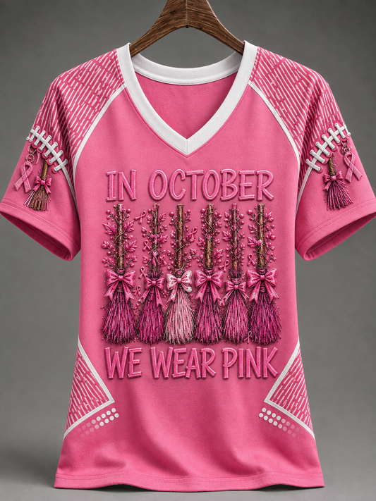 Women's in october we wear pink T-shirt