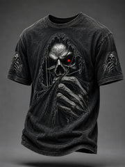Men's Halloween Skull Print Casual Tee