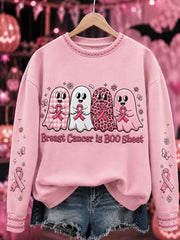 Women's “Breast Cancer is BOO Sheet” Print Sweatshirt