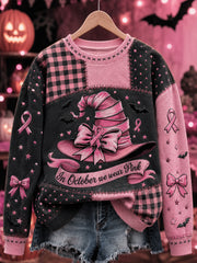 Women's “IN OCTOBER WE WEAR PINK” Print Sweatshirt