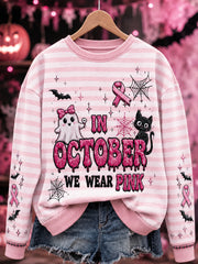 Women's “IN OCTOBER WE WEAR PINK” Print Sweatshirt