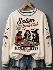 Women's Halloween Salem Book Club Print Sweatshirt