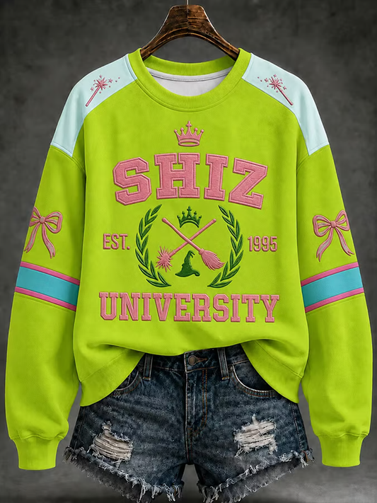 Women's Halloween witch print Regular Sweatshirt