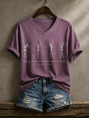 Women's Halloween Faith Lover Dry Bones Come Alive Printed T-shirt