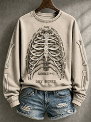 Women's Halloween Faith Lover Dry Bones Come Alive Printed Sweatshirt