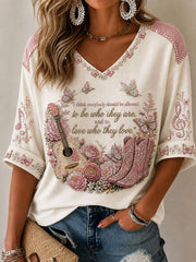 Women's Rip Country Music Lover Queen of Country Printed T-shirt