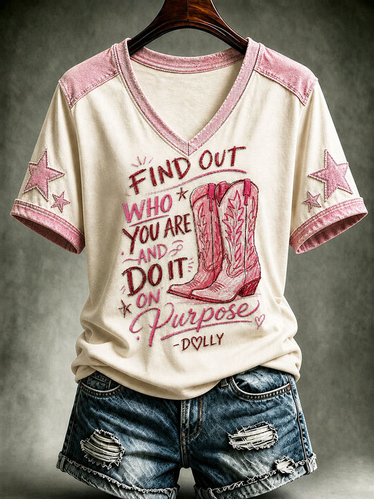 Women's Rip Country Music Lover Queen of Country Printed T-shirt
