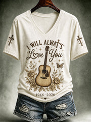 Women's Rip Country Music Lover Queen of Country Printed T-shirt