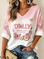 Women's Rip Country Music  Queen  Printed Waffle T-shirt