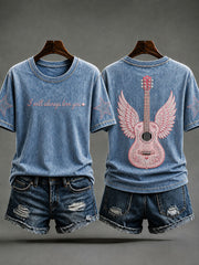 Women's Rip Country Music Lover Queen of Country Printed T-shirt