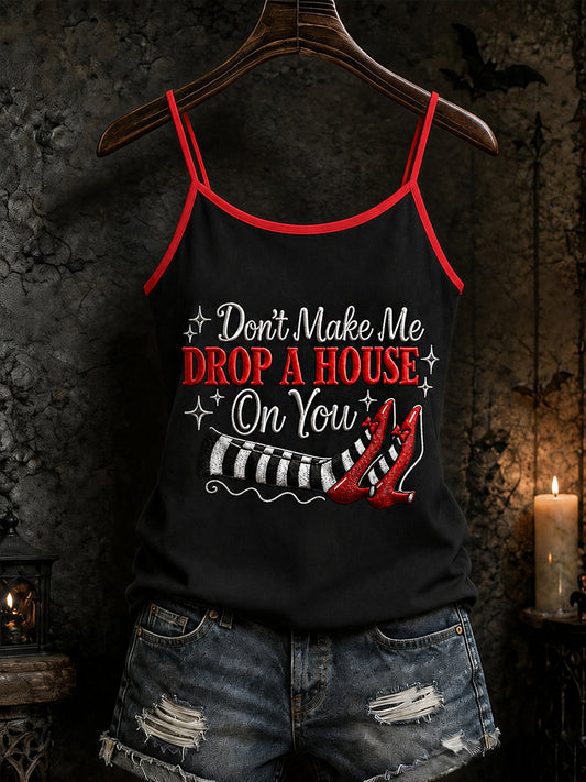 Women's Halloween Don't Make Me Drop A House On You Print Casual Vest