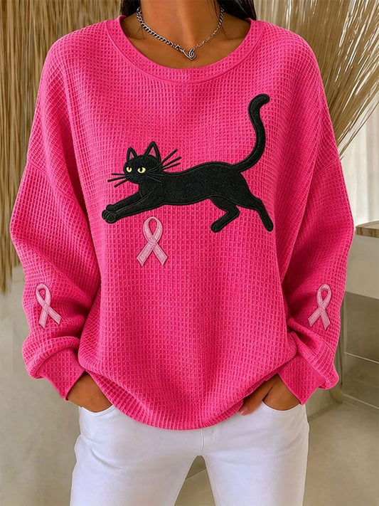Women's Breast Cancer Awareness Print  Sweatshirt