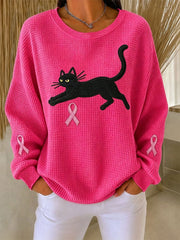 Women's Breast Cancer Awareness Print  Sweatshirt