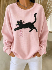 Women's Breast Cancer Awareness Print  Sweatshirt