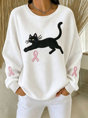 Women's Breast Cancer Awareness Print  Sweatshirt