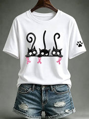 Women's Breast Cancer Awareness Print Short-sleeved T-shirt