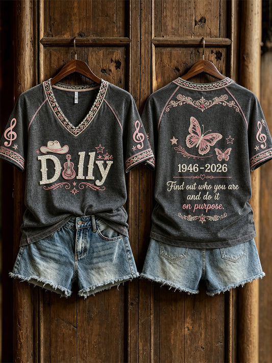 Women's Country Music Angel Inspired Vintage Print Memorial short-sleeved T-shirt