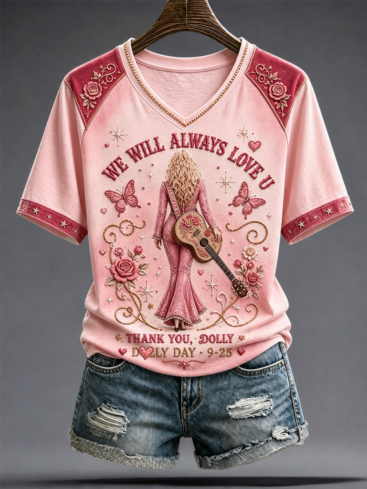 Women's Country Music Lover We Will Always Love U 925 Printed T-Shirt