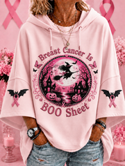 Women’s Breast Cancer Is BOO Sheet Short-Sleeve Hoodie