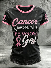 Women's breast cancer theme casual short-sleeved T-shirt