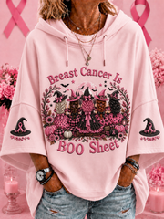 Women’s Breast Cancer Is BOO Sheet Short-Sleeve Hoodie
