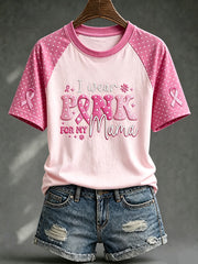 Women's breast cancer theme casual short-sleeved T-shirt