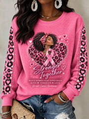 Women's Breast Cancer Awareness Print Regular Sweatshirt