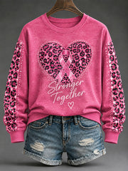 Women's Breast Cancer Awareness Print Regular Sweatshirt