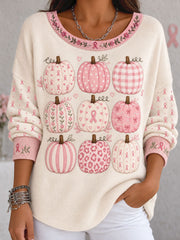 Women's Breast Cancer Awareness Pink Floral Art Printed Tops