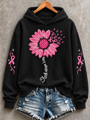 Women's Breast Cancer Awareness Support Print Sweatshirt
