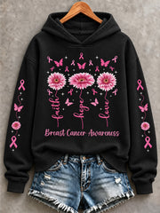 Women's Breast Cancer Awareness Support Print Sweatshirt
