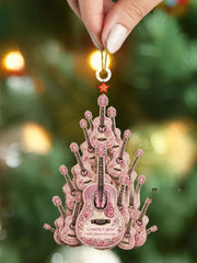Pink Guitar Country Music Hanging Ornament