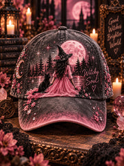 Breast Cancer Awareness Witch Print Casual Unisex Hat
