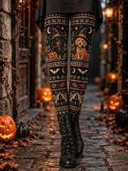 Women's Halloween Dogs Print Leggings
